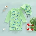 thumbnail image 2 of UAYOTSE Baby Boy Rash Guard Swimsuit Zipper Swimwear Bathing Suit Beachwear with Sun Hat,Sizes 18-2 Months, 2 of 7
