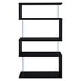 thumbnail image 3 of Asymmetrical Snaking Wooden Bookcase, Black, 3 of 5