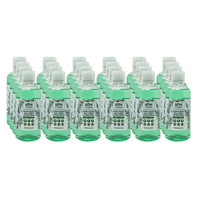 Jabón Líquido Corporal 500ml Abs Clean - Aroma Verbena - 24 Piezas Abs Clean Jabón Líquido Antibacterial para Cuerpo