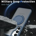 thumbnail image 6 of Magnetic Ring Stand Case for Samsung Galaxy S23 Plus [Compatible with MagSafe] with Rotatable Ring Holder, Mechanical Structure Military Drop Protection Shockproof Translucent Phone Cover, Blue, 6 of 6