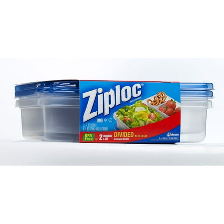 Ziploc Containers Divided Rectangle 2ct Ziploc Containers Divided Rectangle 2ct