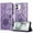 Purple, variant on ELEHOLD Case for iPhone 11, Sunflower Embossed Leather Wallet Case with Magnetic Closure & Kickstand,Rosegold