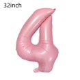 thumbnail image 4 of Globos de aluminio JBCAONTIA para decoración de fiesta de cuarto cumpleaños, color rosa, 4 of 4