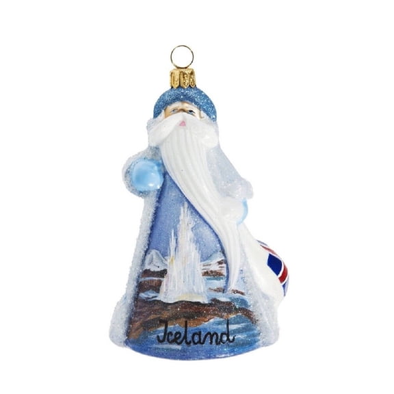 Glitterazzi Iceland Santa Polish Glass Christmas Ornament Decoration ONE Santa