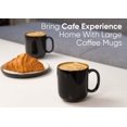 thumbnail image 4 of Large Ceramic Coffee Mug Set Of 2 - Black & Brown, 400ml Each | Ceramic Belly Mug, Tea Mug With Matte Finish | Mug For Coffee | Ceramic Coffee Mug | Microwave Safe & Dishwasher Safe, 4 of 5