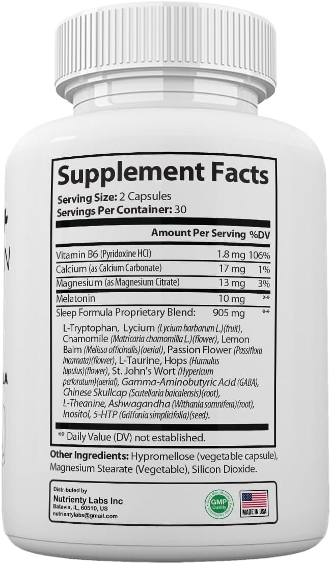 Sleep + Melatonin Supplements, Sleep Lean Capsules