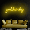 thumbnail image 3 of Craftnamesign Good Hair Day Neon Light, Hair Salon Wall Sign, Beauty Salon Wall Art, 3 of 5