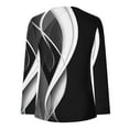 thumbnail image 3 of IROINNID Sales Fall Shirts for Women Long Sleeve Slim Fit Lightweight Print Tunic Tops V-neck Half-button Casual Tops,Black, 3 of 4