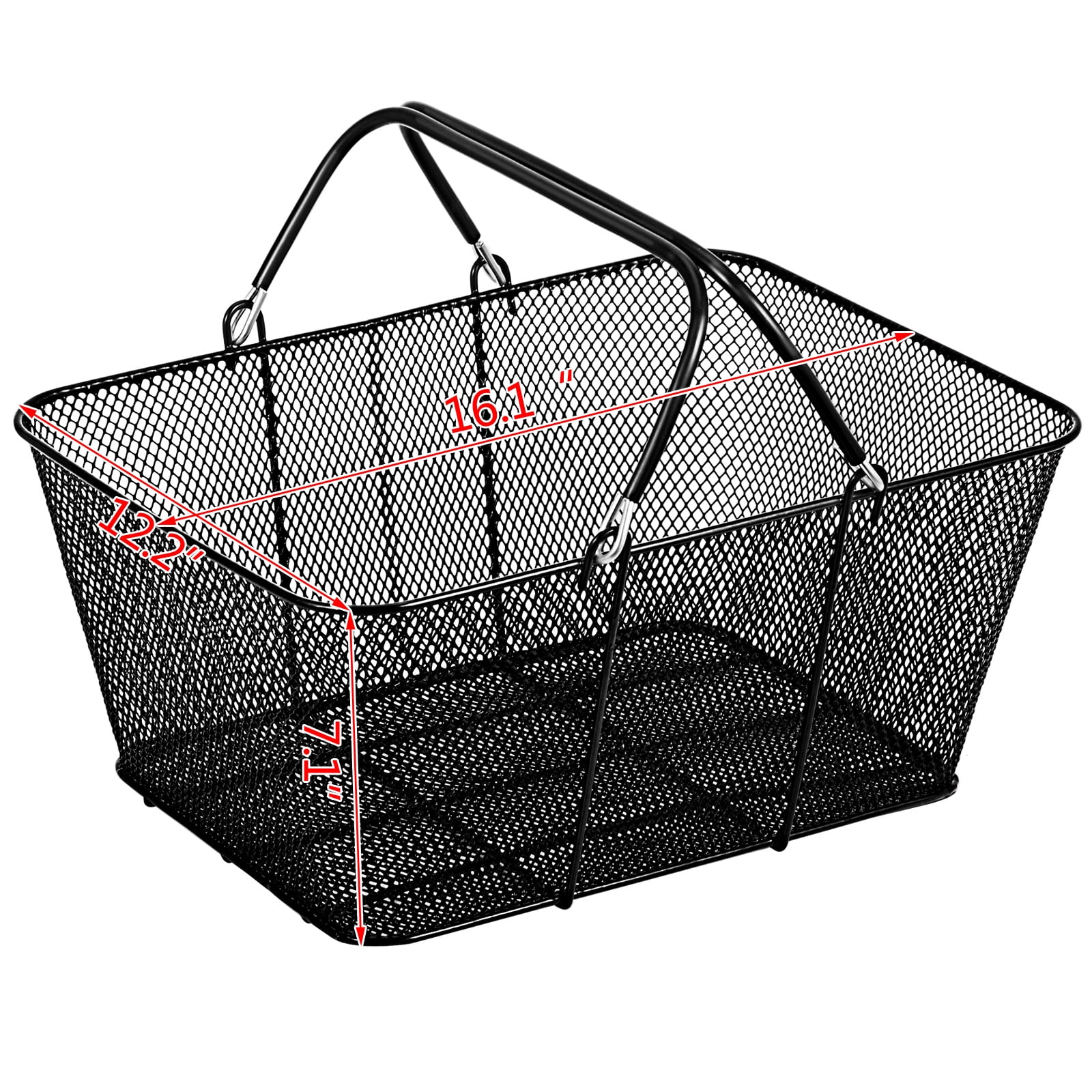 KFFKFF 12 Pieces Mesh Shopping Basket Metal Shopping Basket with Handles Portable