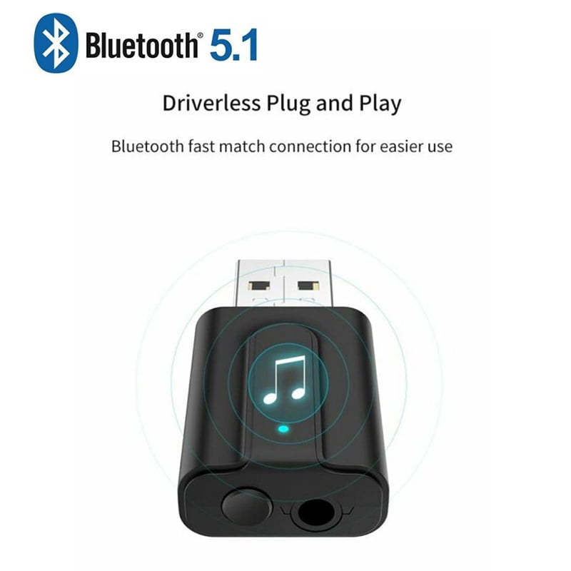 Car 2-in-1 Transmitter Receiver Wireless Audio USB Bluetooth FM Adapter 5.0 Eh 