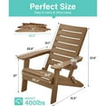 thumbnail image 3 of WINSOON HIPS Folding Adirondack Chairs with Arc Back & Cup Holder -Teak, 3 of 7