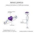 thumbnail image 6 of Rosec Jewels Natural Amethyst Heart Shaped Engagement Ring with Diamond (0.9 Carat, AAA Quality) - Crossover Ring for Women, 14K White Gold, US 9.50, 6 of 9
