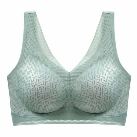 

Himiway Nursing Bras Women S Seamless Latex Sports Bra Comfortable Breathable Base Top Underwear Workout Sets for Women Workout Tops for Women Green L