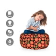 thumbnail image 2 of Strawberry Storage Toy Bag Chair, Tropical Fruit Pattern with Vivid Ripe Berries Healthy Summer Fresh Food, Stuffed Animal Organizer Washable Bag, Small Size, Multicolor, by Ambesonne, 2 of 3