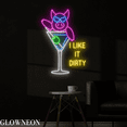 thumbnail image 4 of Glowneon I Like It Dirty Neon Sign, Pig Martini Cocktails Led Decor, 4 of 5