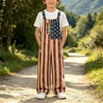 thumbnail image 5 of WAYUTE Girls Overalls 4th of July Patriotic Graphic Soft Wide Leg Jumpsuits with Pockets Independence Day Versatile Summer Outfits, 5 of 7