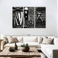 thumbnail image 3 of Elephant Stock Monochrome Tools For Hair Wall Art - Horizontal Multi Panel Canvas - Living Room Wall Decor - Fashion And Beauty Multi Panel - Black And Gray Decor - 74" x 48", 3 of 8