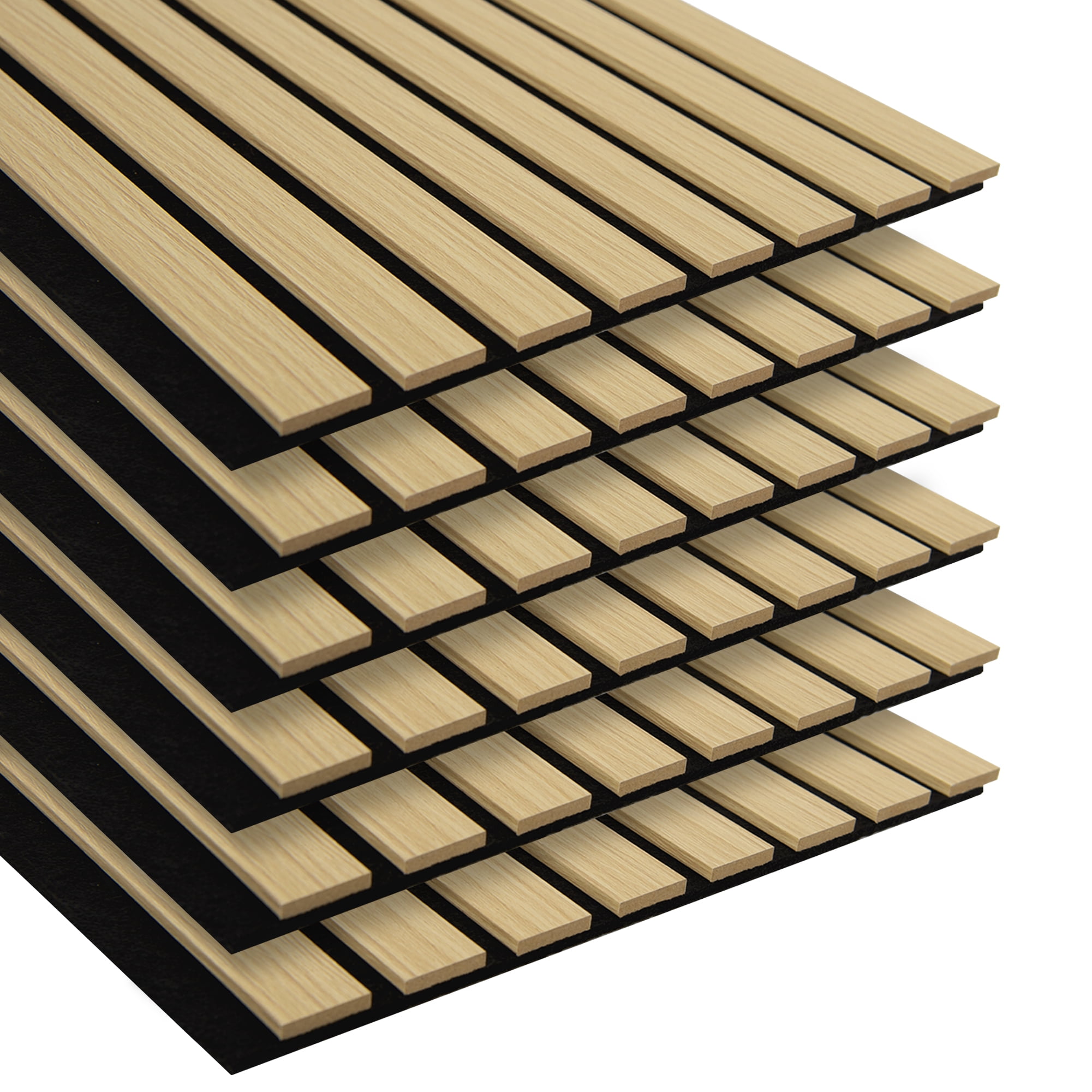 Yeslife 6-Pack Wood Slat Wall Panels, 12 x 93 in., Oak MDF Acoustic Wall Panels, Modern Fluted Wooden Accent Wall Paneling for Living Room, Bedroom & Office, Covers 46.5 Sq. Ft.
