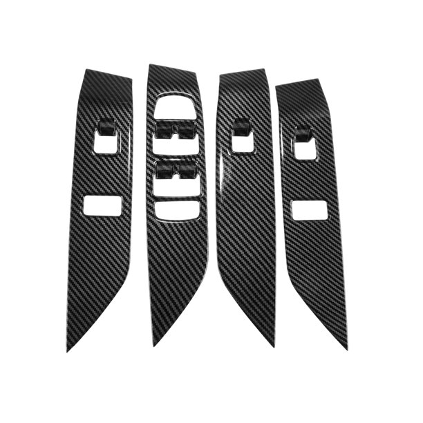 Cubierta del panel de interruptores de elevación de ventanas para Jaguar E-pace 2018-2023, fibra de carbono negra