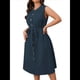 thumbnail image 2 of Vestidos de Verano de Talla Grande - Vestido Informal Sin Mangas con Cuello Redondo y Botones para Mujer Azul Oscuro 4XL, 2 of 10