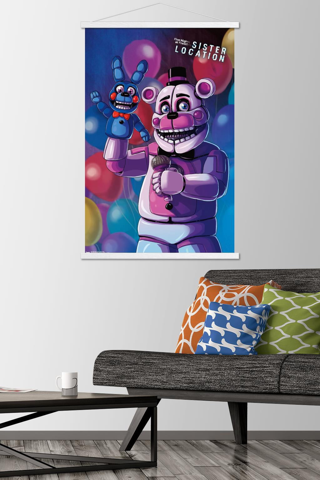 Five Nights at Freddy's: Sister Location - Funtime Freddy Wall Poster with Magnetic Frame, 22.375" x 34"