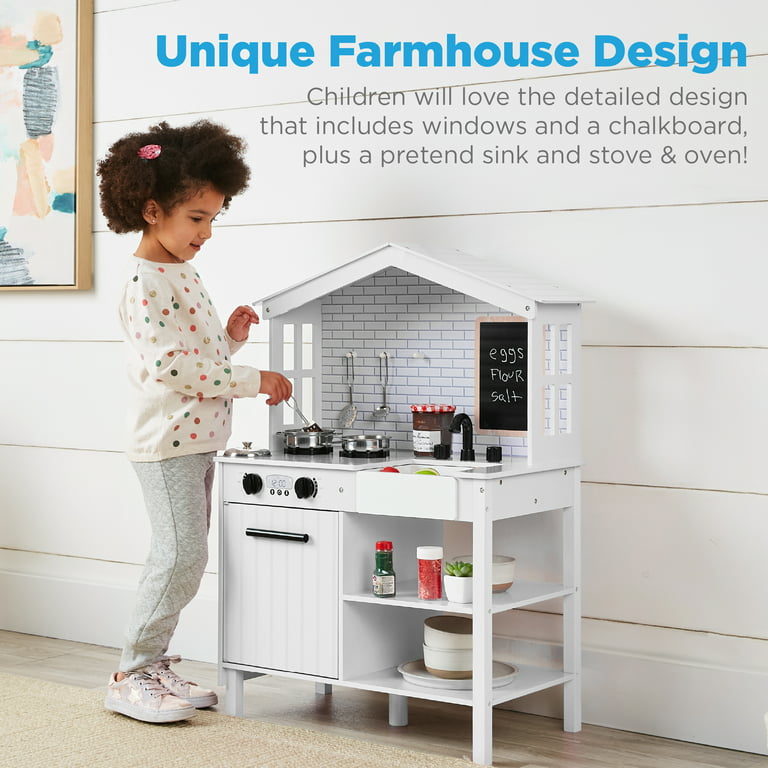 Best Choice Products Farmhouse Play Kitchen Toy For Kids W
