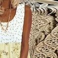 thumbnail image 2 of ZEHJUHAN Women's Plus Size Sleeveless Floral Print Midi Dress Vacation Boho Sundress with Stitching Design Yellow，4XL, 2 of 5