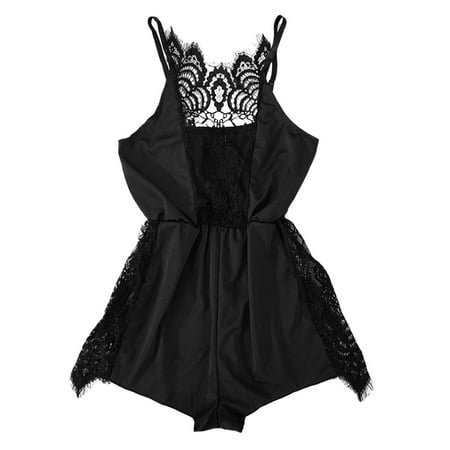 

dmqupv Lingerie for Women And Women Nightgowns Splicing Lace Trim High Waist plus Size Lingerie for Women Chemise Black Small