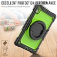 thumbnail image 4 of Case for Lenovo Tab K10 10.3 inch/M10 FHD Plus 2020 2nd Gen, 360 Rotating Stand Handle Pencil Holder Shoulder Strap Heavy Duty Shockproof Cover, Lime PC, 4 of 7