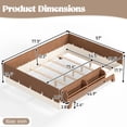 thumbnail image 6 of Miniyam Full Size Montessori Floor Bed, Kids Bed Frame with Guardrails and Bookshelf Storage, Beige & Brown, 6 of 6