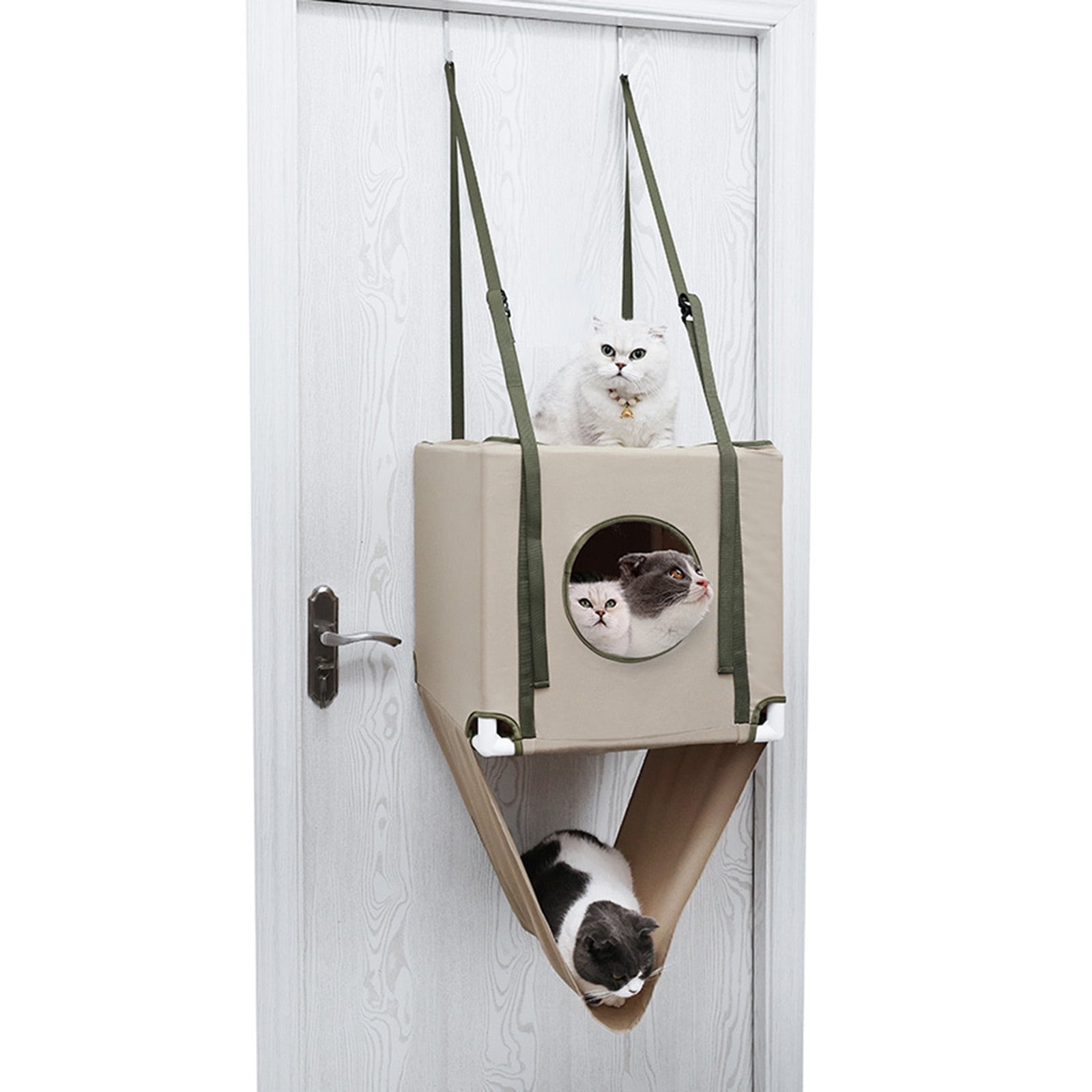 2 Layered Cats Hammock Bed Door Breathable Polyester Cats Shelter House For Pet Easy Use for Door