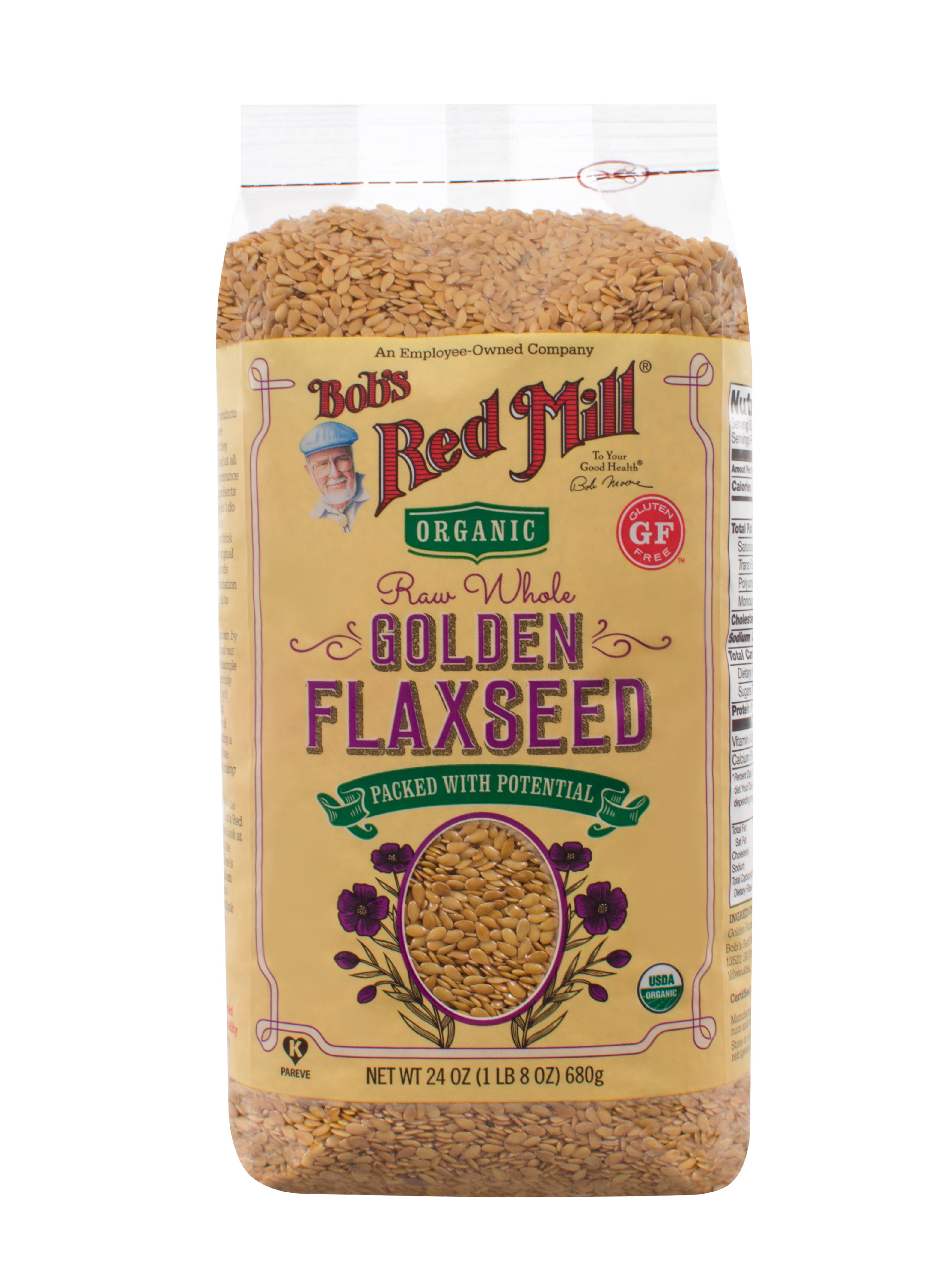 Bobs Organic Golden Flaxseed, 24 Oz