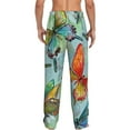 thumbnail image 3 of Balery Men'S Retro Seamless Flying Butterflies Pants,Sleepwear Pants,Pajama Pants,Pj Bottoms Drawstring And Pockets-Medium, 3 of 9