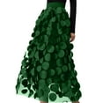 thumbnail image 2 of FAOWME Women's Skirt High Waist Solid Color Polka Dot Design A Line Retro Style Comfortable Fashion Skirts For Casual Daily Wear,Gn1,Xxxl, 2 of 4