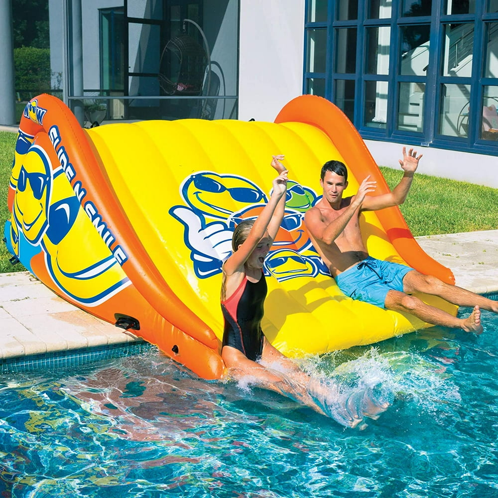 WOW Watersports Slide N Smile 9 Feet Long Floating 2 Lane Waterslide | 19-2210 - Walmart.com