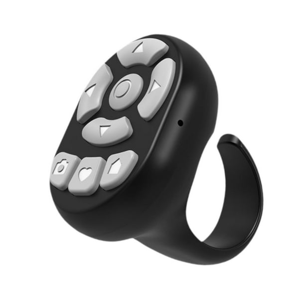 del usable Control remoto anillo Scroller remoto Mini Video Swiper moda Negro