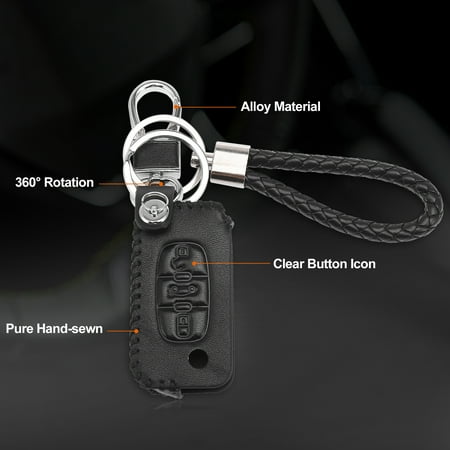 Remote Key Fob Cover Case 3 Buttons For Peugeot 206 207 208 3008 307 Leather Walmart Canada