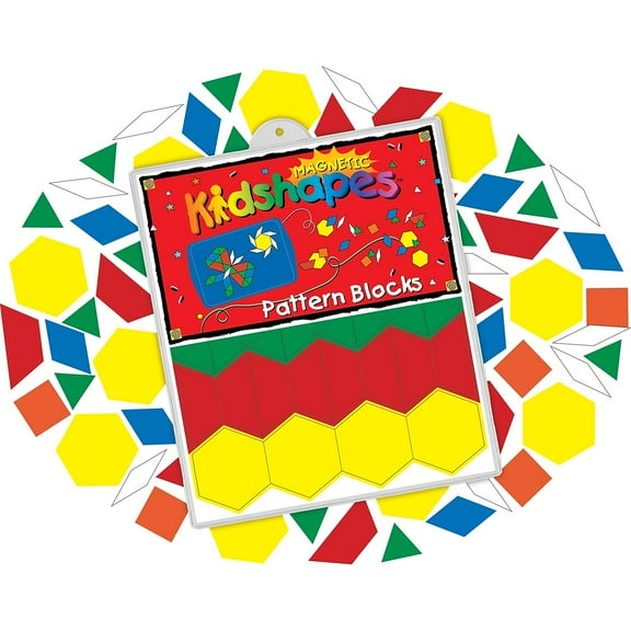 Barker Creek Learning Magnets ̶ Pattern Blocks ̶ 108 Pieces