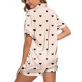 thumbnail image 3 of HNMKIU Pyjamas Womens Pajamas Set Two Piece Pj Sets Sleepwear Loungewear Button Down Pj Sets, 3 of 4