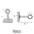 thumbnail image 3 of Linen Avenue Single Rod Decorative Bracket Rectangle, 2 Pack Brass, 3 of 4