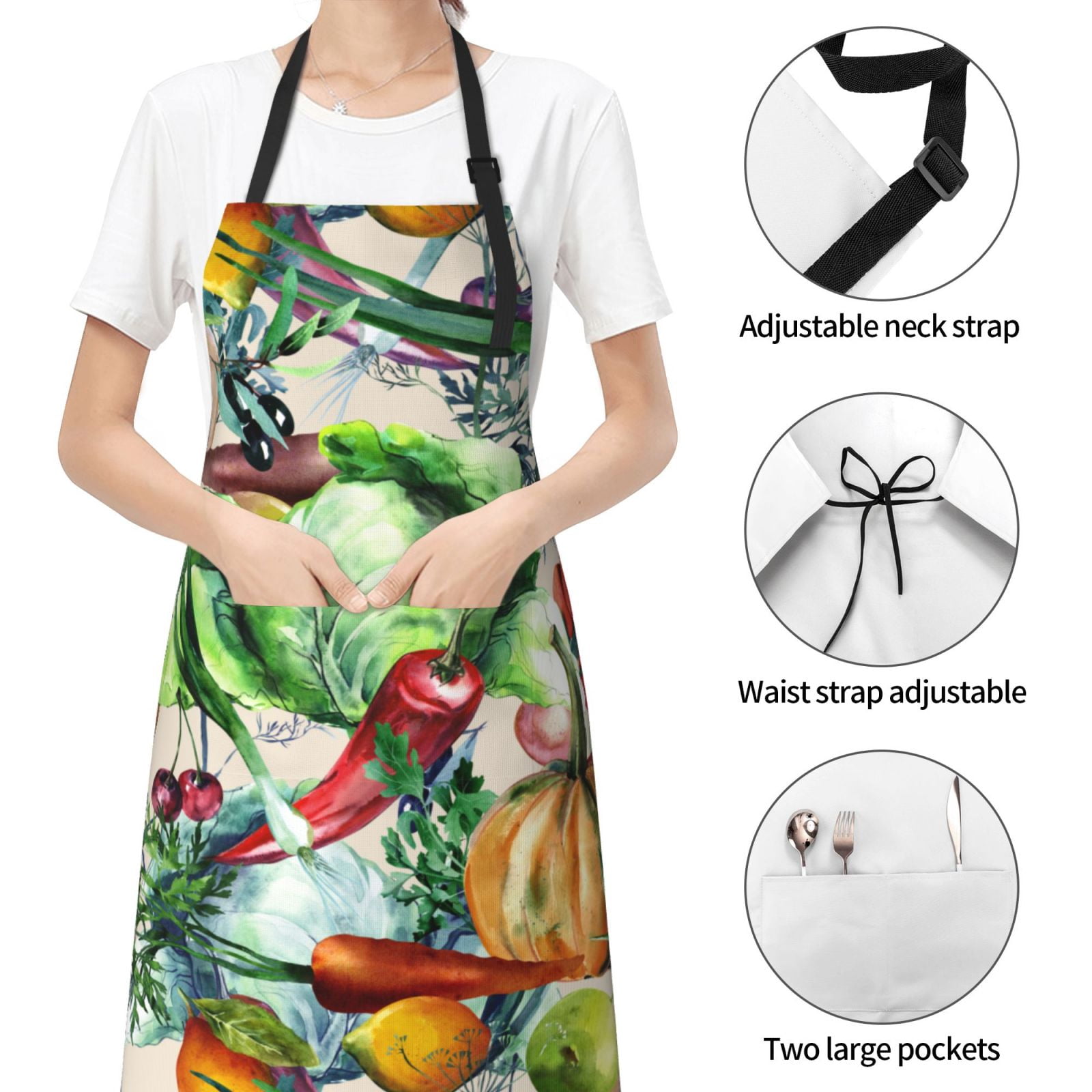 Kdxio Vegan1 Apron with Pockets Adjustable Kitchen Aprons for Men Women Waterproof Aprons for Cooking,Drawing,Crafting, Baking Household Cleaning