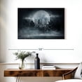thumbnail image 3 of Elephant Stock Dark Forest Moonlight Wall Art - Horizontal Canvas Wall Art - Living Room Wall Decor - Gothic Canvas - Black And Gray Decor - 36" x 24", 3 of 8