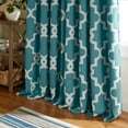 thumbnail image 2 of TOWN & COUNTRY EVERYDAY Ironwork Geo Trellis Sateen Indoor Curtains, Room Darkening Blackout, Grommet Top, Energy Efficient, 2-Pack Set, 52"x108", Teal, 2 of 10