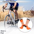 thumbnail image 2 of Calcetines de ciclismo Unique Bargains, absorbentes de sudor, antiolor, antifricción, calcetines para bicicleta al aire libre, grises y naranjas, tamaño L, neutros y universales, 1 par, 2 of 6