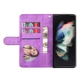 thumbnail image 3 of K-Lion for Samsung Galaxy Z Fold 5 Flip Wallet Case ,Bling Glitter Leather Zipper Pocket Card Slots Kickstand Function Case Magnetic Clasp Detachable Lanyard Shoockproof Case Cover,Purple, 3 of 7