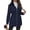 Navy Blue, variant on Women's Thick Diamond Quilted Puffer Jacket, Heavyweight Hooded Cropped Puffer Coat with Fixed Hood, Open Hand Pockets, Warm Winter Casual Quilted Puffer Jacket S-2XL