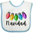 thumbnail image 3 of Inktastic Feliz Navidad Rainbow Holiday Lights Boys or Girls Baby Bib, 3 of 4