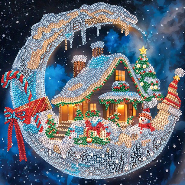 5D DIY Con Forma Especial Parcial Casa Navidad 30x30cm