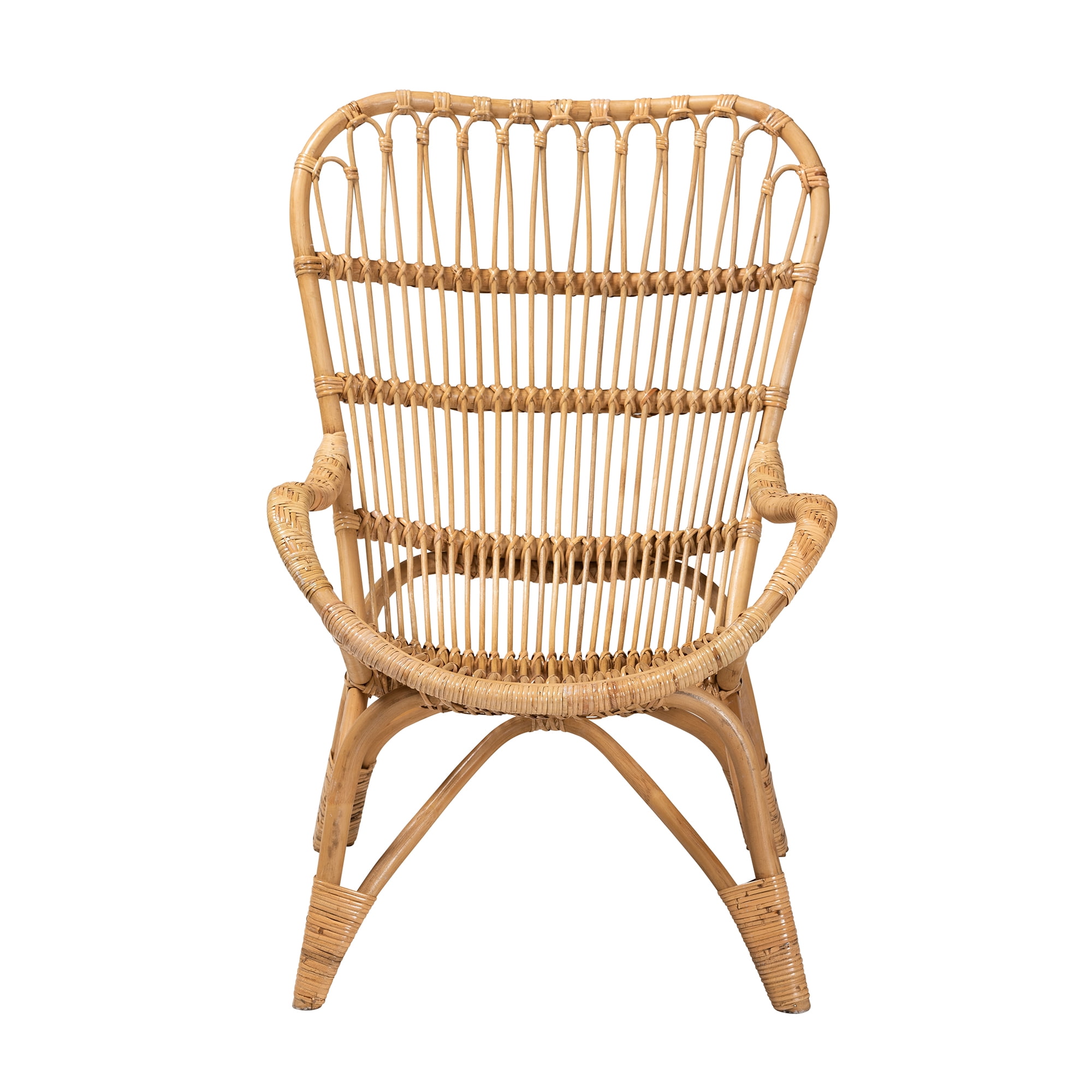 bali & pari Earvin Rattan BOHO Accent Chair, Natural Brown