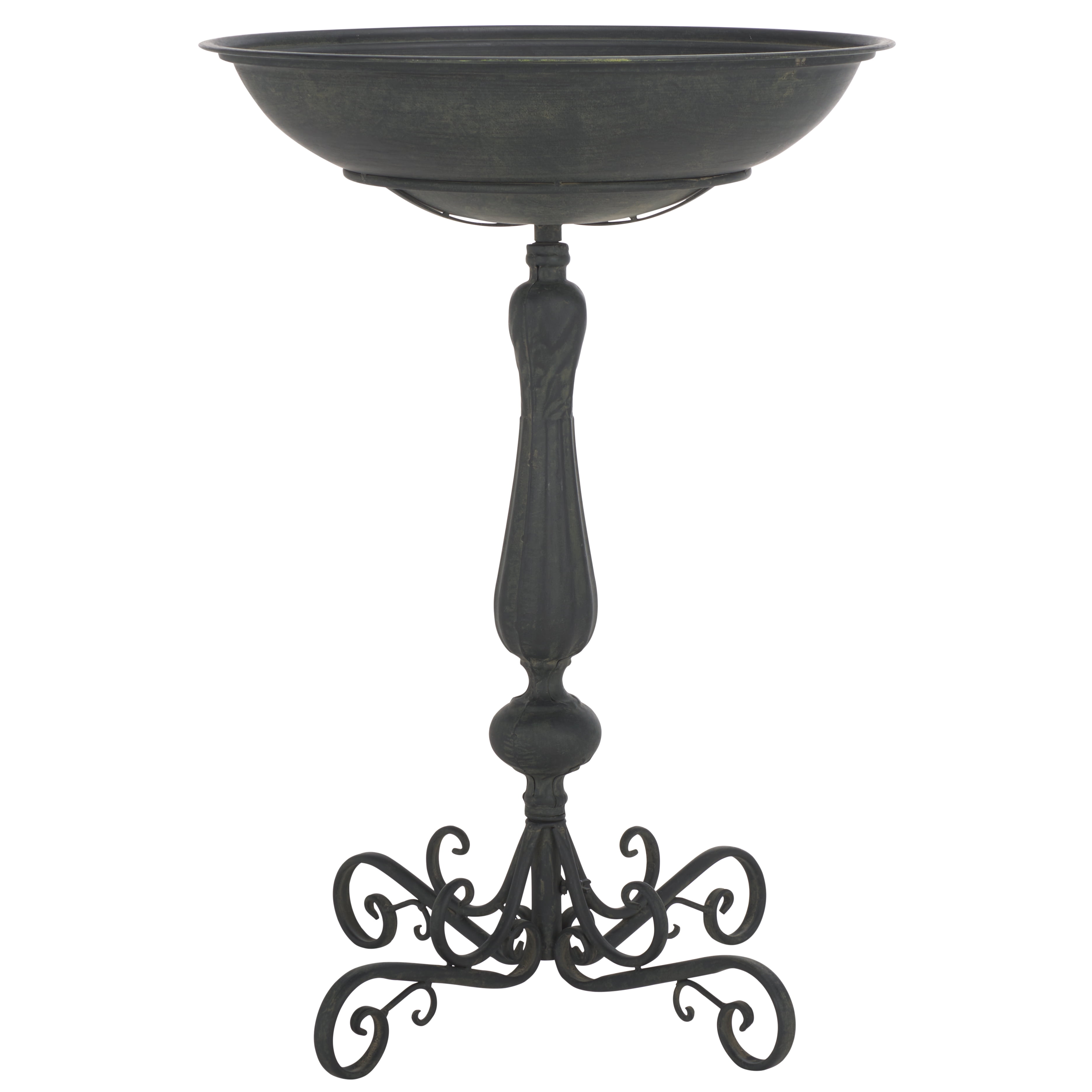 Safavieh Orian Contemporary Freestanding Metal Bird Bath, Black